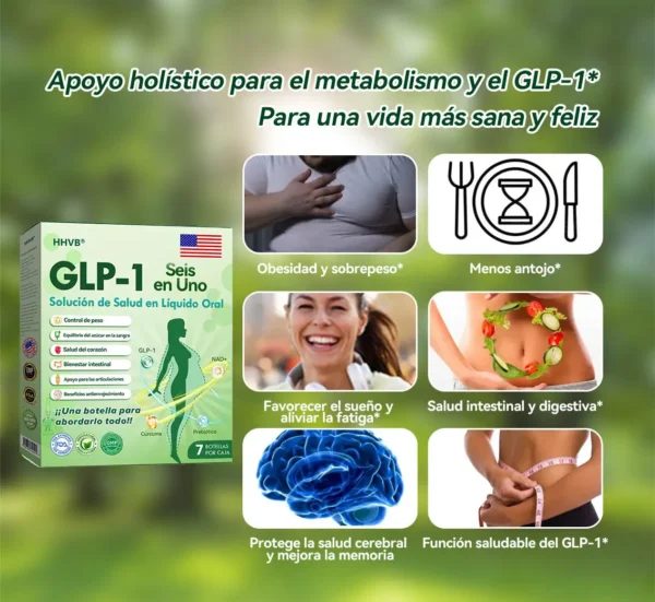 Tienda Oficial | 𝙃𝐻𝑉𝖡®🌿🌿𝐺𝐿𝑃-𝟏 𝑆𝑖𝑥 𝑖𝑛-𝑂𝑛𝑒 𝑆𝑜𝑙𝑢𝑐𝑖𝑜𝑛 𝑜𝑟𝑎𝑙 𝑙𝑖𝑞𝑢𝑖𝑑𝑎 (Solo una dosis al día, cambios visibles en 7 días) ✅ Para obesidad, salud cardiovascular, diabetes, apnea del sueño, problemas articulares y más.