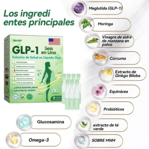 Tienda Oficial | 𝙃𝐻𝑉𝖡®🌿🌿𝐺𝐿𝑃-𝟏 𝑆𝑖𝑥 𝑖𝑛-𝑂𝑛𝑒 𝑆𝑜𝑙𝑢𝑐𝑖𝑜𝑛 𝑜𝑟𝑎𝑙 𝑙𝑖𝑞𝑢𝑖𝑑𝑎 (Solo una dosis al día, cambios visibles en 7 días) ✅ Para obesidad, salud cardiovascular, diabetes, apnea del sueño, problemas articulares y más.