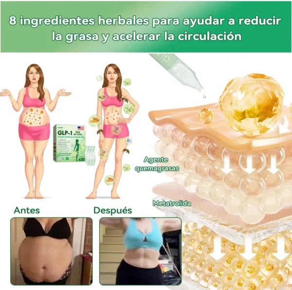 Tienda Oficial | 𝙃𝐻𝑉𝖡®🌿🌿𝐺𝐿𝑃-𝟏 𝑆𝑖𝑥 𝑖𝑛-𝑂𝑛𝑒 𝑆𝑜𝑙𝑢𝑐𝑖𝑜𝑛 𝑜𝑟𝑎𝑙 𝑙𝑖𝑞𝑢𝑖𝑑𝑎 (Solo una dosis al día, cambios visibles en 7 días) ✅ Para obesidad, salud cardiovascular, diabetes, apnea del sueño, problemas articulares y más.